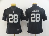 Women Oakland Raiders 28 Josh Jacobs Football Jersey Legend Black