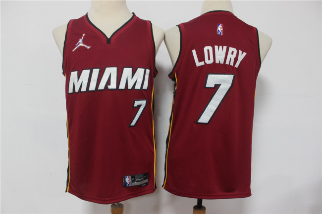 Jordan Miami Heat 7 Kyle Lowry Basketball Jersey Red 75th Anniversary Edition