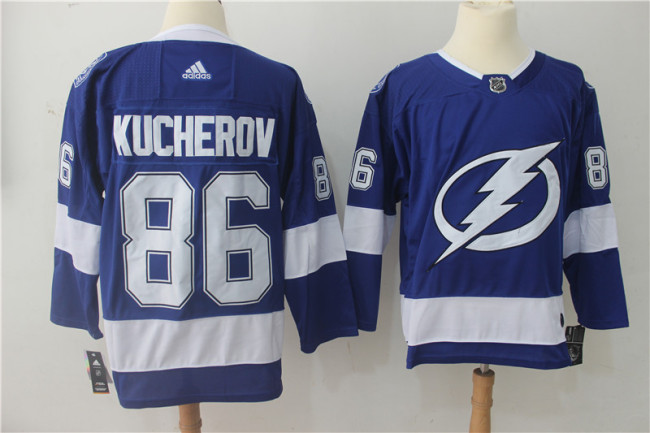 Adidas Classic Tampa Bay Lightning 86 Nikita Kucherov Ice Hockey Jersey Blue