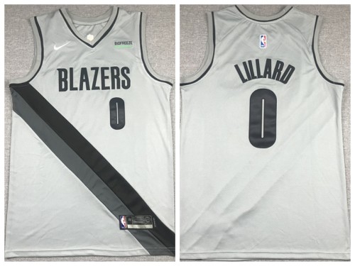 Nike Portland Trail Blaze 0 Damian Lillard Basketball Jersey Grey Award