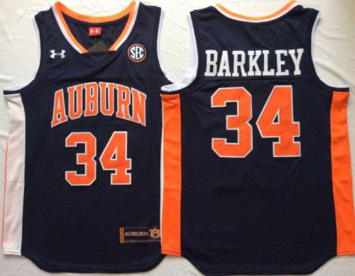 Auburn Tigers 34 Charles Barkley College Basketball Jersey Navy Blue