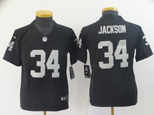 Youth Oakland Raiders 34 Bo Jackson  Football Jersey Legend Black