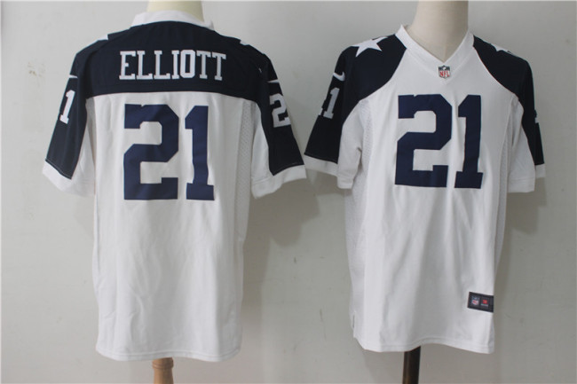 Dallas Cowboys 21 Ezekiel Elliott Stitched Limited Rush Jersey White