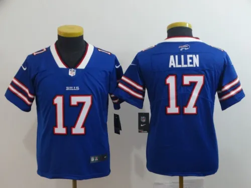 Youth Buffalo Bills 17 Josh Allen Football Jersey Legend Blue