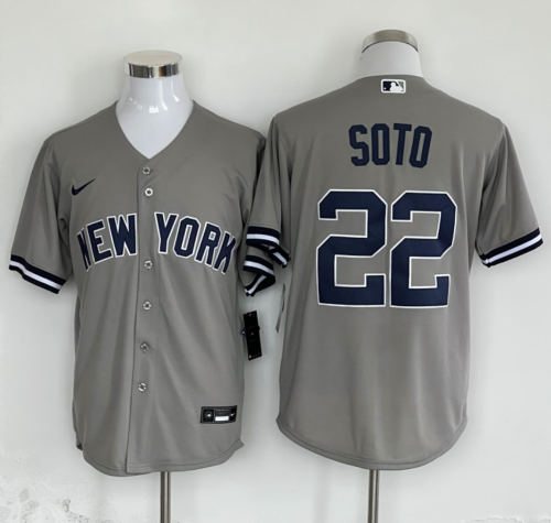 Nke New York Yankees 22 Juan Soto Baseball Jersey Gray