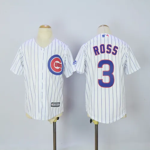 Youth Chicago Cubs 3 David Ross Baseball Jersey White