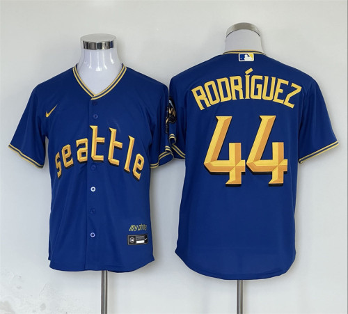 Nike Seattle Mariners 44 Julio Rodriguez Baseball Jersey Colorful Blue City Edition