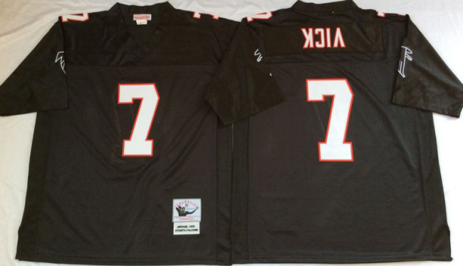 Atlanta Falcons 7 Michael Vick Football Jersey Black Retro