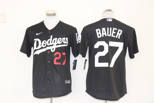 Nike Los Angeles Dodgers 27 Trevor Bauer Baseball Jersey Black