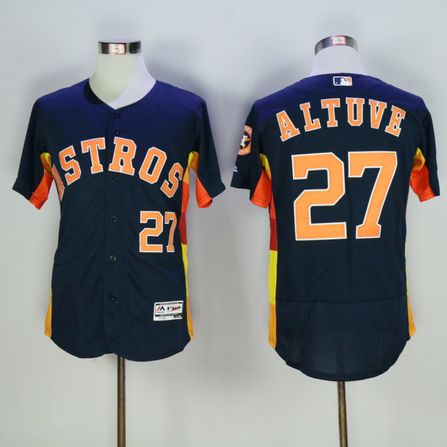 Houston Astros 27 Jose Altuve FlexBase Baseball Jersey Navy Blue