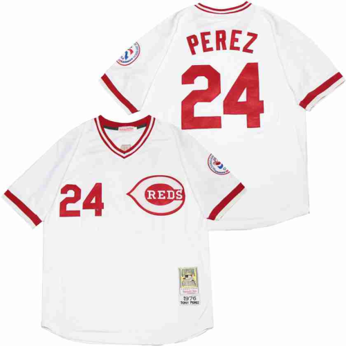 Cincinnati Reds 24 Tony Perez Baseball Jersey white retro