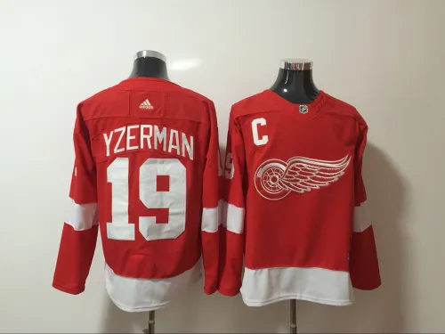 Adidas Classic Detroit Red Wings 19 Steve Yzerman Ice Hockey Jersey Red