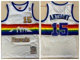 Denver Nuggets 15 Carmelo Anthony Basketball Jersey White Resto