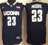 Uconn Huskies 23 Maya Moore College Basketball Jersey Navy Blue