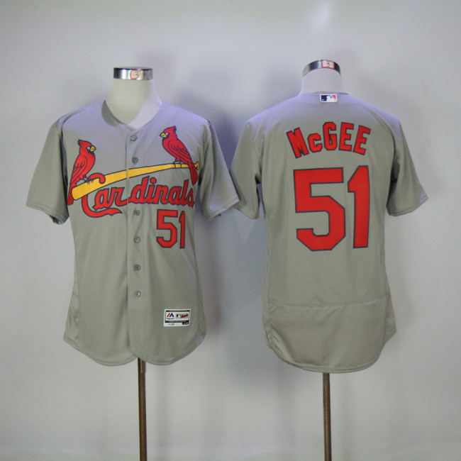 St.Louis Cardinals 51 Willie McGee Flexbase Baseball Jersey Gray