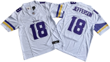 Minnesota Vikings 18 Justin Jefferson Football Jersey White Three Dynasties