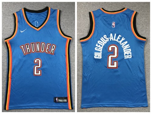 Youth Nike Oklahoma City Thunde 2 Shai Gilgeous-Alexander Basketball Jersey Blue