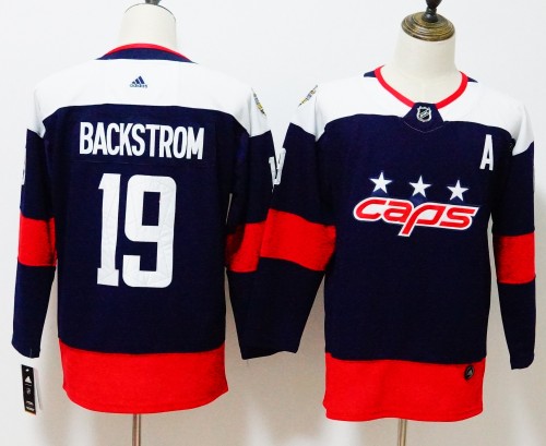 Women Adidas Classic Washington Capitals 19 Nicklas Backstrom Ice Hockey Jersey Navy Blue