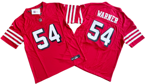San Francisco 49ers 54 Fred Warner Football Jersey Red Three Dynasties