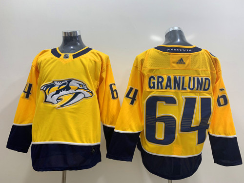 Adidas Classic Nashville Predators 64 Mikael Granlund Ice Hockey Jersey Yellow