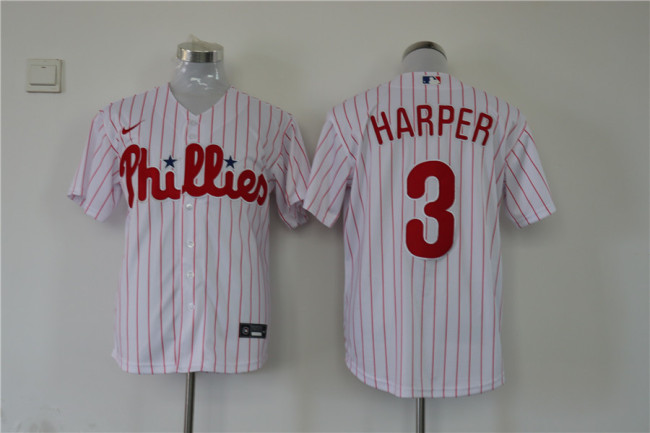 Nike Philadelphia Phillie 3 Bryce Harper Baseball Jersey White Fan