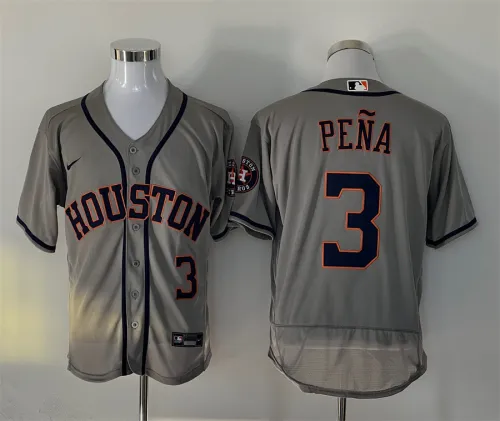 Nike Houston Astros 3 Jeremy Pena Flexbase Baseball Jersey Gray