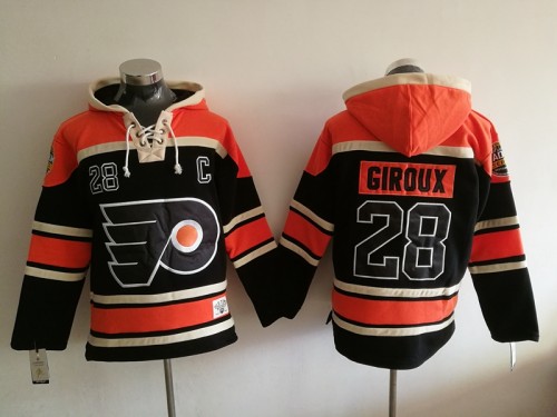 Classic Philadelphia Flyers 28 Claude Giroux Ice Hoodies Hockey Jersey Black