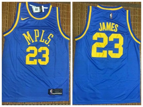 Nike Los Angeles Lakers 23 LeBron James Basketball Jersey Blue Fan