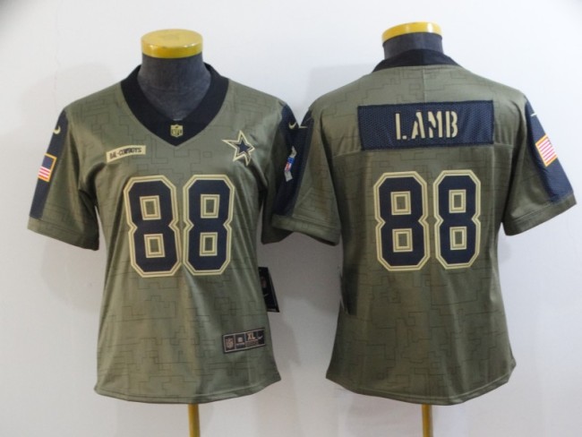 Women Dallas Cowboys 88 CeeDee Lamb Football Jersey New salute