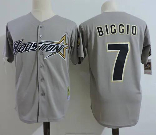 Houston Astros 7 Craig Biggio Baseball Jersey Gray Retro 11
