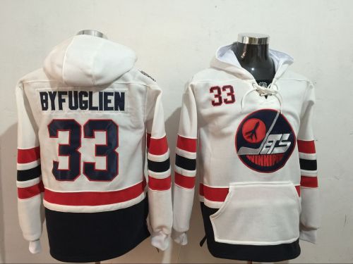 Classic Winnipeg Jets 33 Dustin Byfuglien Ice Hoodies Hockey Jersey White