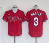 Nike Philadelphia Phillie 3 Bryce Harper Baseball Jersey Red