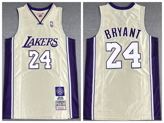 Los Angeles Lakers 24 Kobe Bryant  Basketball Jersey Hall of fame gold