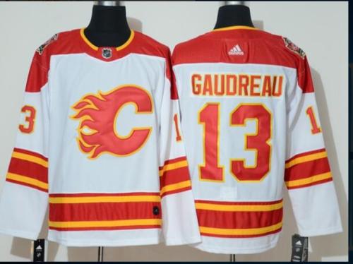 Adidas Calgary Flames 13 Johnny Gaudreau Ice Hockey Jersey White