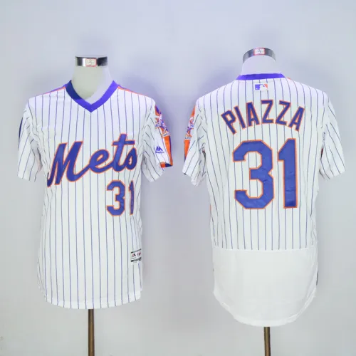 New York Mets 31 Mike Piazza Flexbase Baseball Jersey White