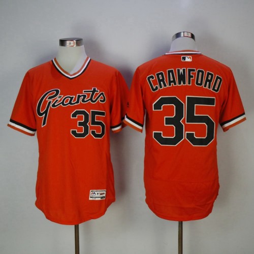 San Francisco Giants 35 Brandon Crawford Flexbase Baseball Jersey Orange