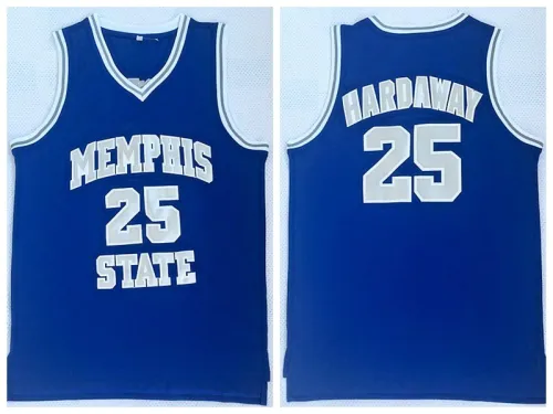 NCAA Memphis State University 25 Hardaway blue jersey