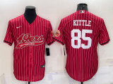 San Francisco 49ers 85 George Kittle Baseball Jersey Red