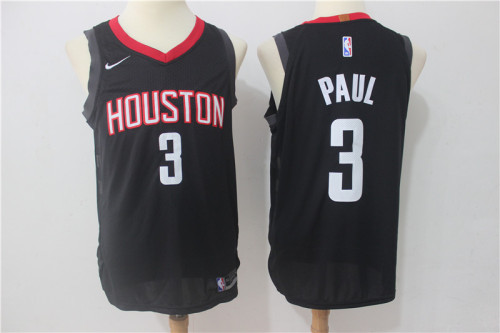 Nike Houston Rockets 3 Chris Paul Basketball Jersey Black Player Edition