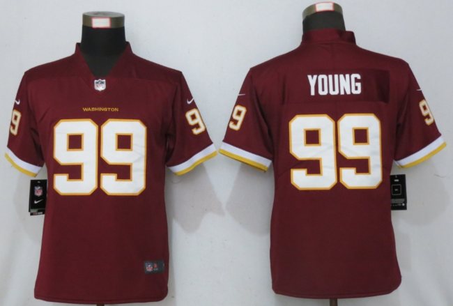 Women Washington Redskins 99 Chase Young Football Jersey Legend Red