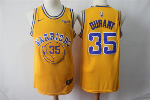 Nike Golden State Warrior 35 Kevin Durant Basketball Jersey Yellow new fans Edition