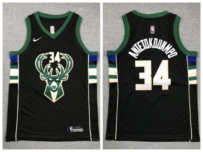 Youth Nike Milwaukee Bucks 34 Giannis Antetokounmpo Basketball Jersey Black