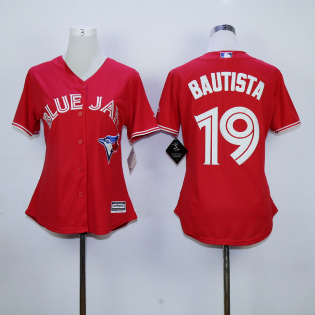 Women Toronto Blue Jays 19 Jose Bautista Baseball Jersey REd