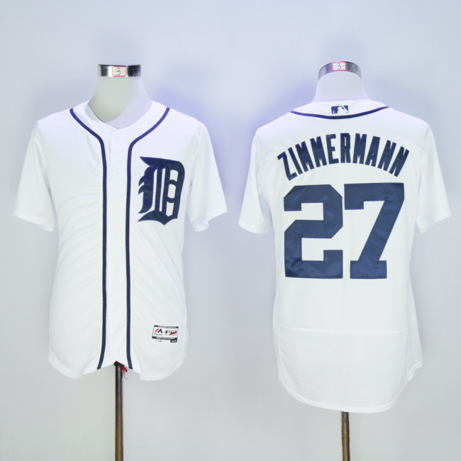 Detroit Tigers 27 Jordan Zimmermann Flexbase Baseball Jersey White