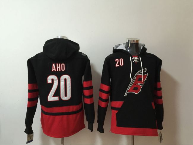 Carolina Hurricanes 20 Sebastian Aho Ice Hoodies Jersey Black