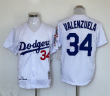 Los Angeles Dodgers 34 Fernando Valenzuela Baseball Jersey White retro