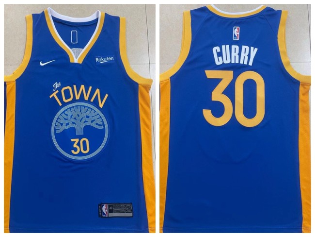 Nike Golden State Warrior 30 Stephen Curry Basketball Jersey Blue