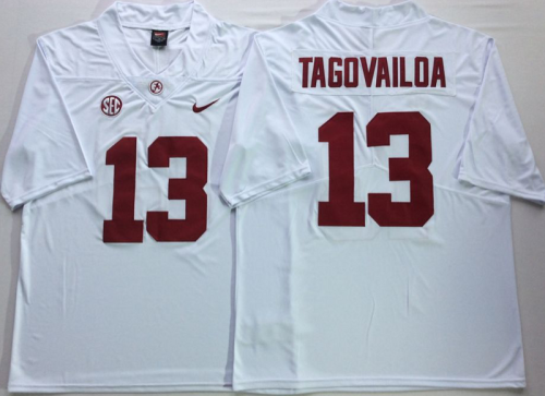 Alabama Crimson Tide 13 Tua Tagovailoa Limited College Football Jersey White