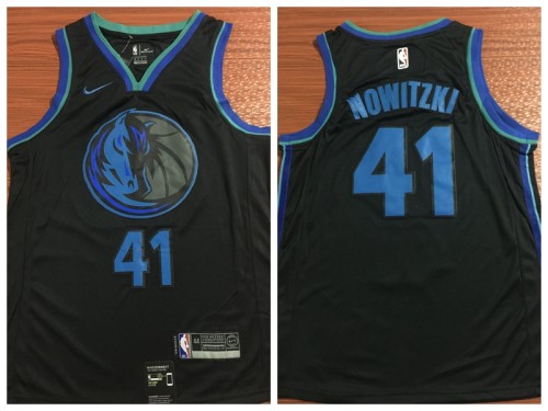 Nike Dallas Mavericks 41 Dirk Nowitzki Basketball Jersey Navy Blue City Edition