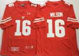 Armour Wisconsin Badgers 16 Russell Wilson College Football Jersey Red